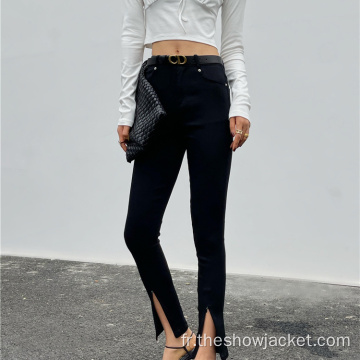 Nouveaux arrivées Pantalon skinny fente noir noir